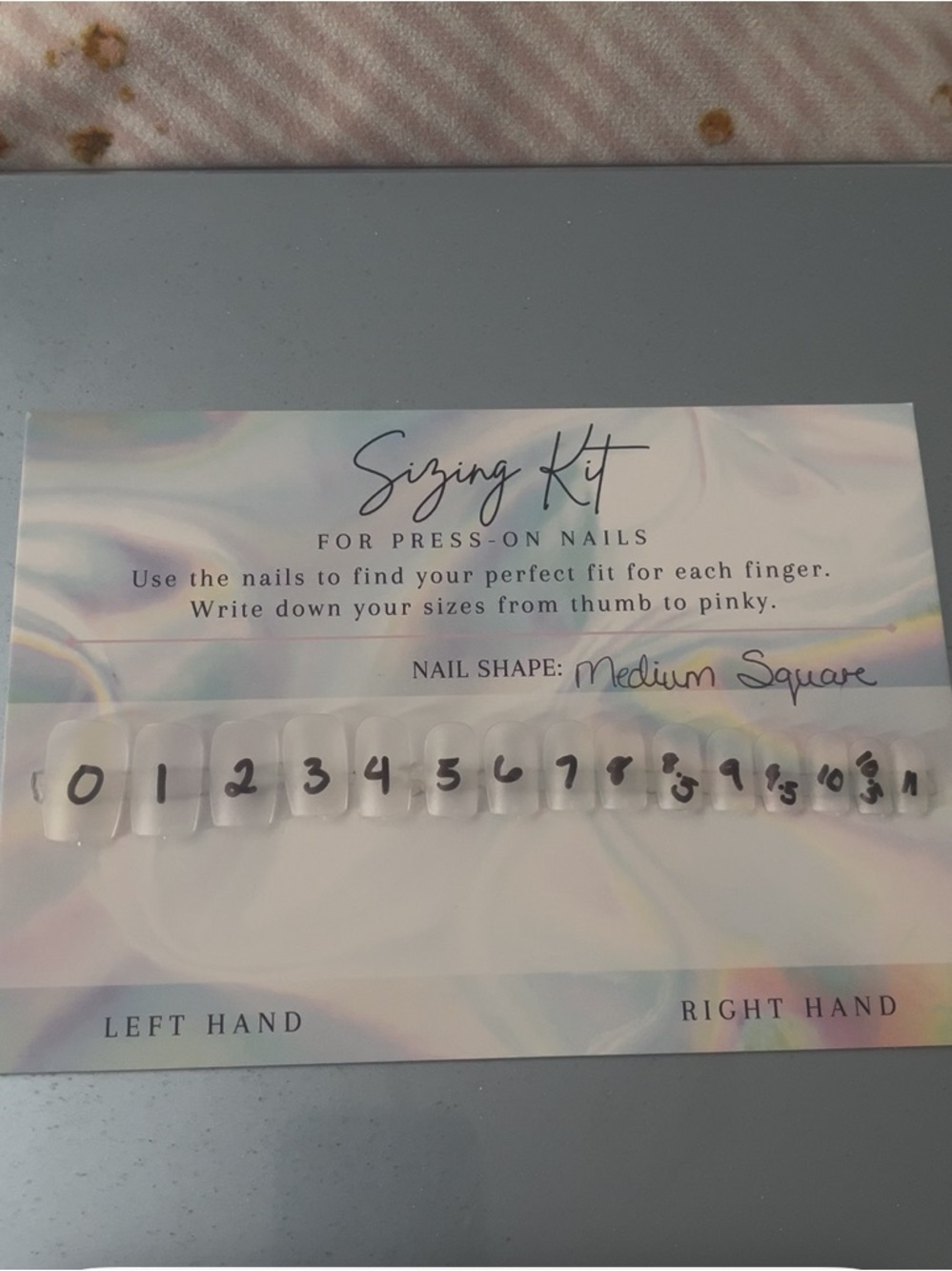 Medium Square Press-On Nails Sizing Kit
